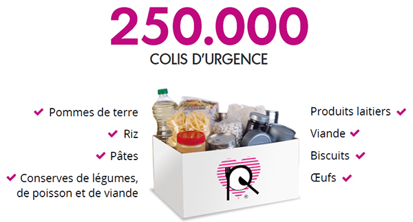 Federation des restos du coeur de belgique: 250000 colis d'urgence par an